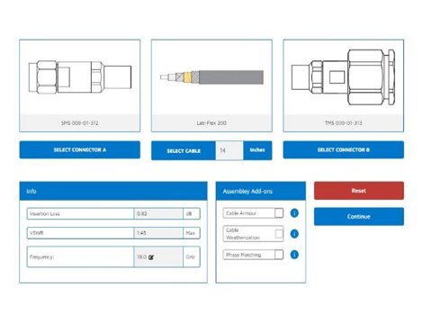 New cable configurator tool helps user select the best cable and connector solution for demanding high reliability applications